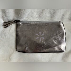 Walmart Gunmetal Metallic Grey Cosmetic Bag Pouch